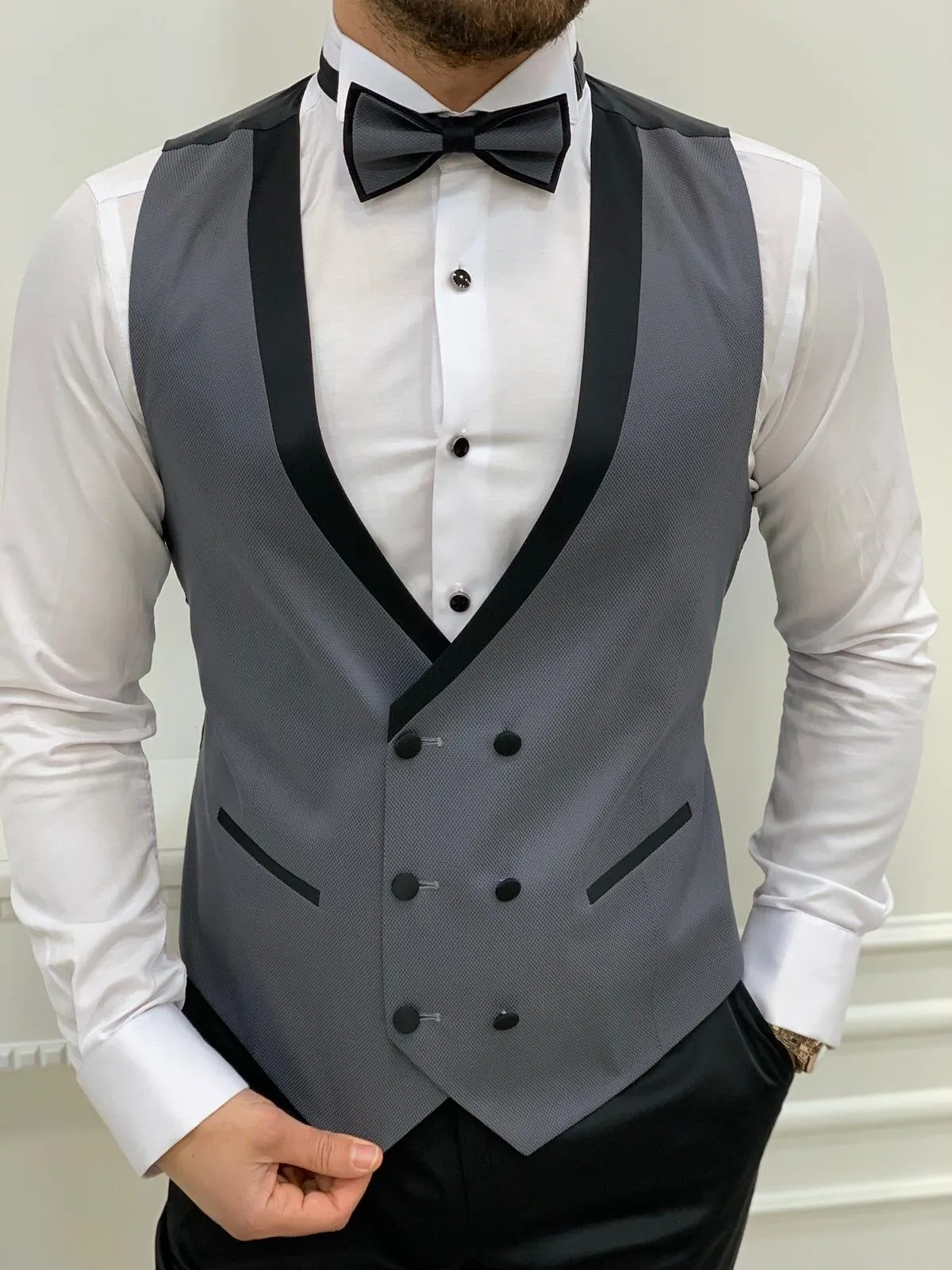 Serra Royal Gray Slim Fit Tuxedo