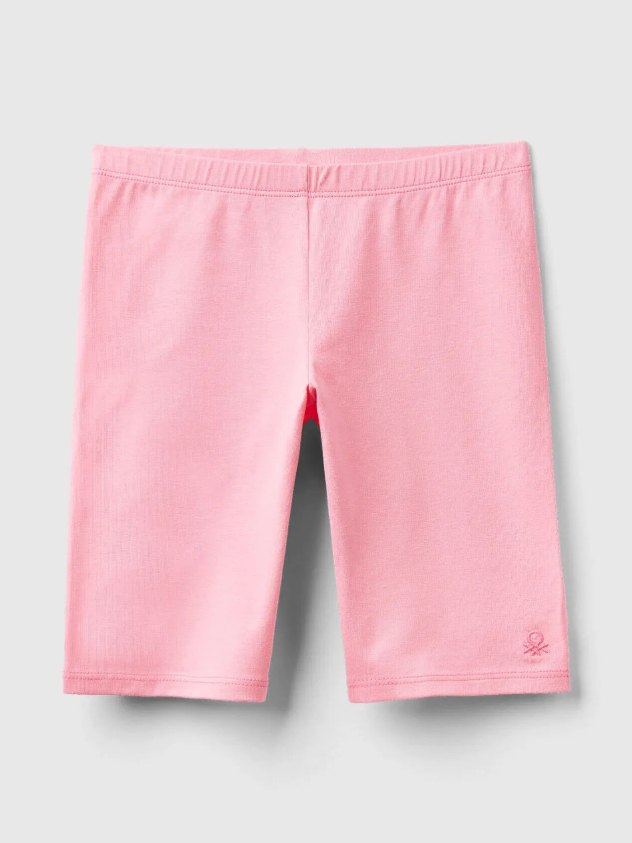 Short leggings in stretch cotton - Pink | Benetton