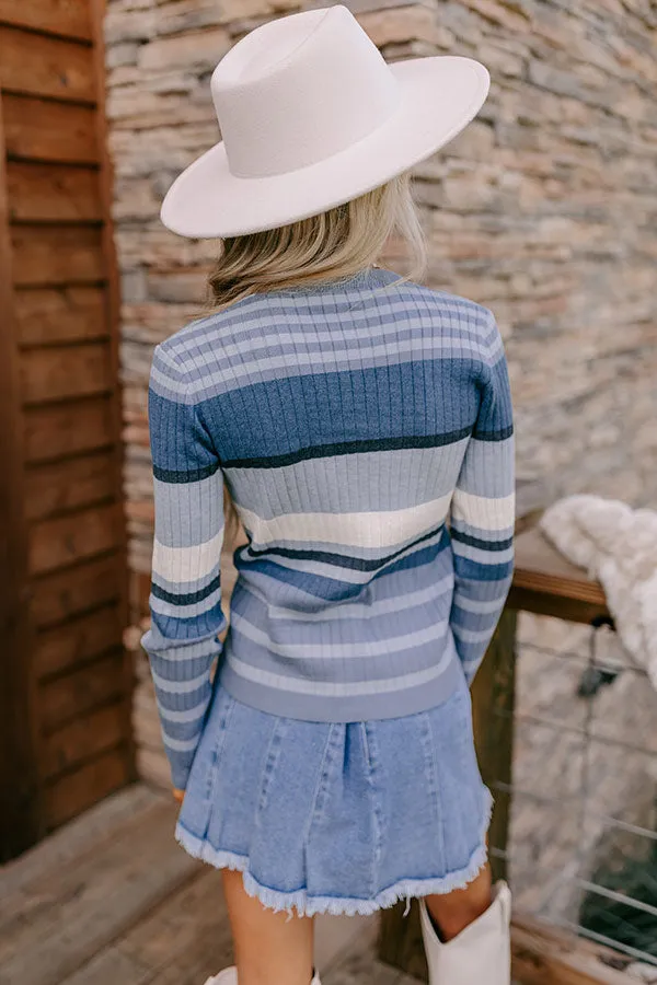 Ski Lodge Kisses Stripe Sweater Top