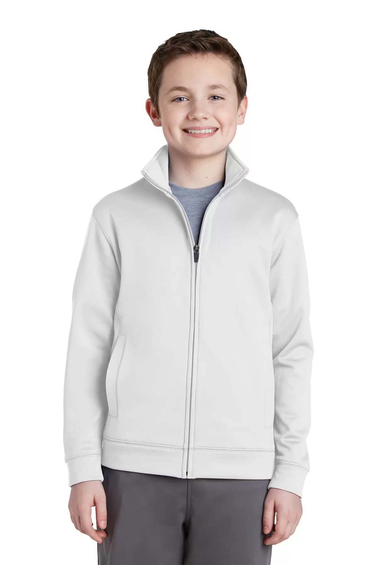 Sport Tek YST241 Sport-Tek Youth Sport-Wick Fleece Full-Zip Jacket SKU: YST241