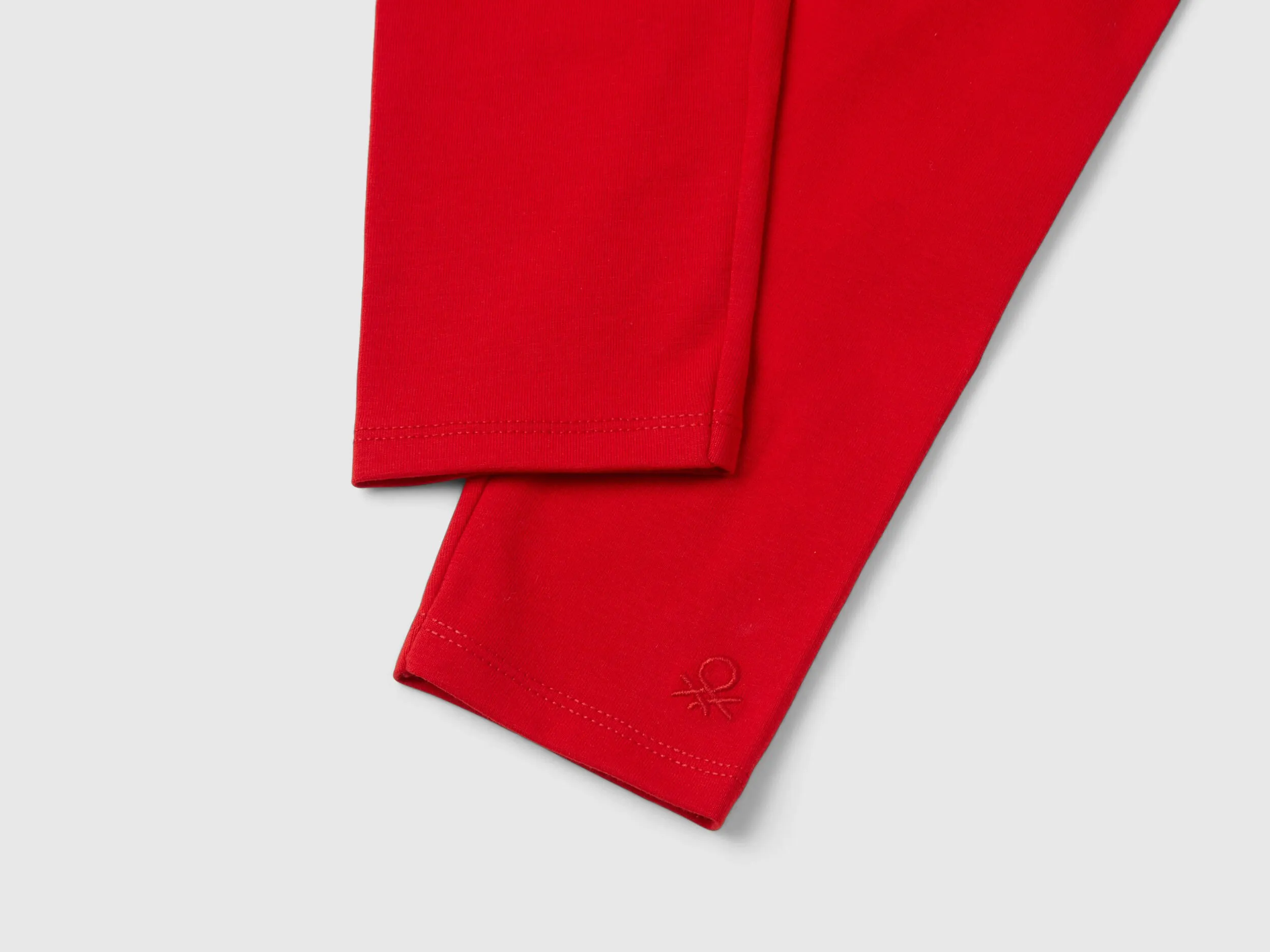 Stretch cotton leggings - Red | Benetton