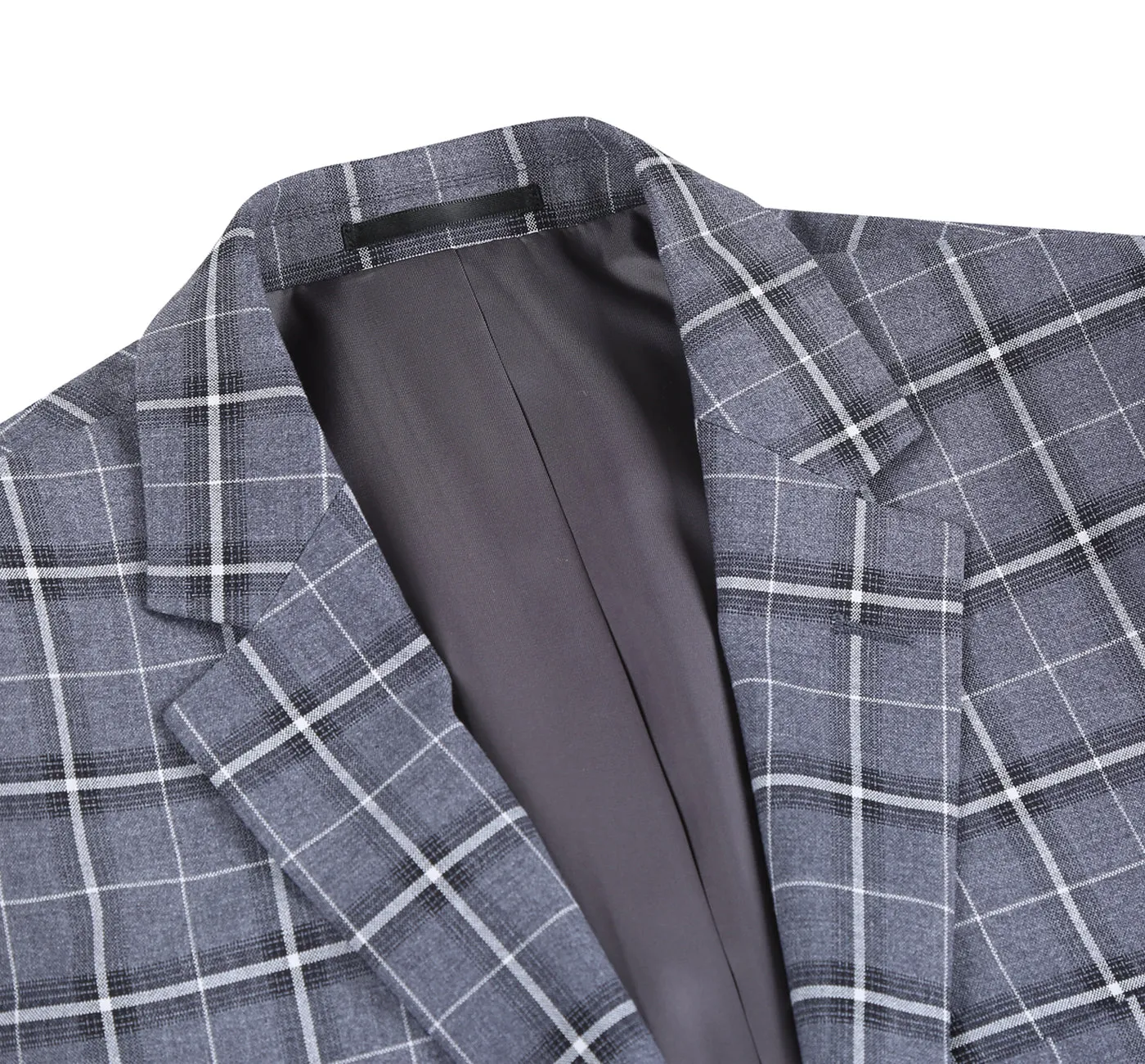 Stretch Performance 2-Button CLASSIC FIT Suit in Grey and White Check (Short, Regular, and Long Available) by Renoir