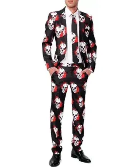 Suitmeister Men's Skulls Blood Halloween 2 Piece Suit + Tie