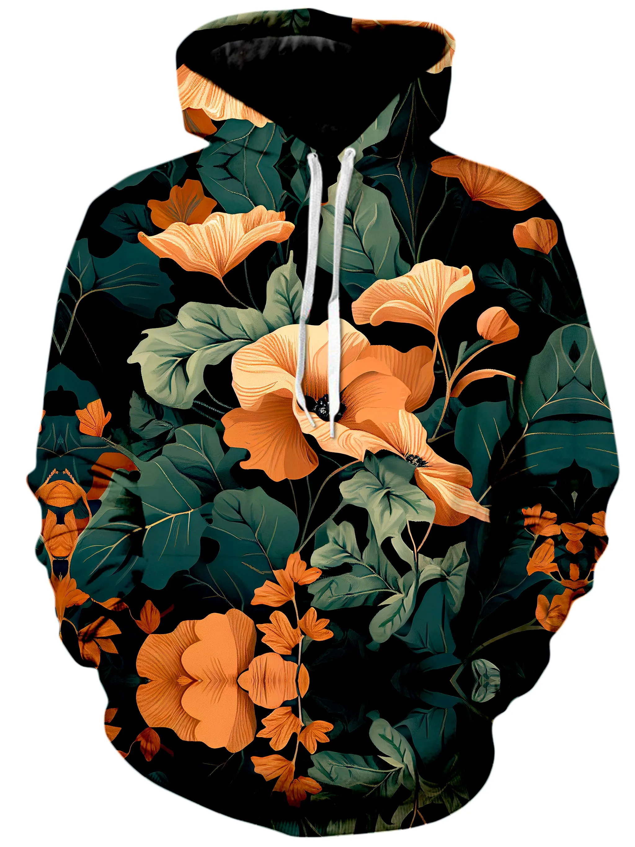 Tangerine Floral Hoodie and Leggings Combo