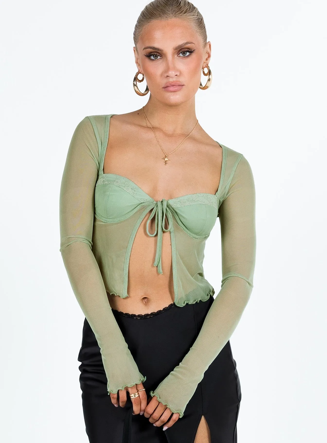 Tasia Long Sleeve Top Green