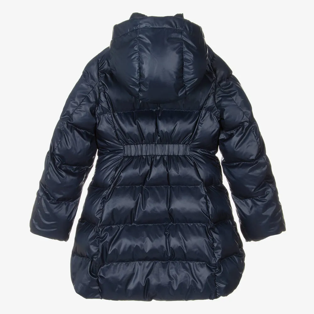 Teen Girls Navy Blue Hooded Puffer Coat