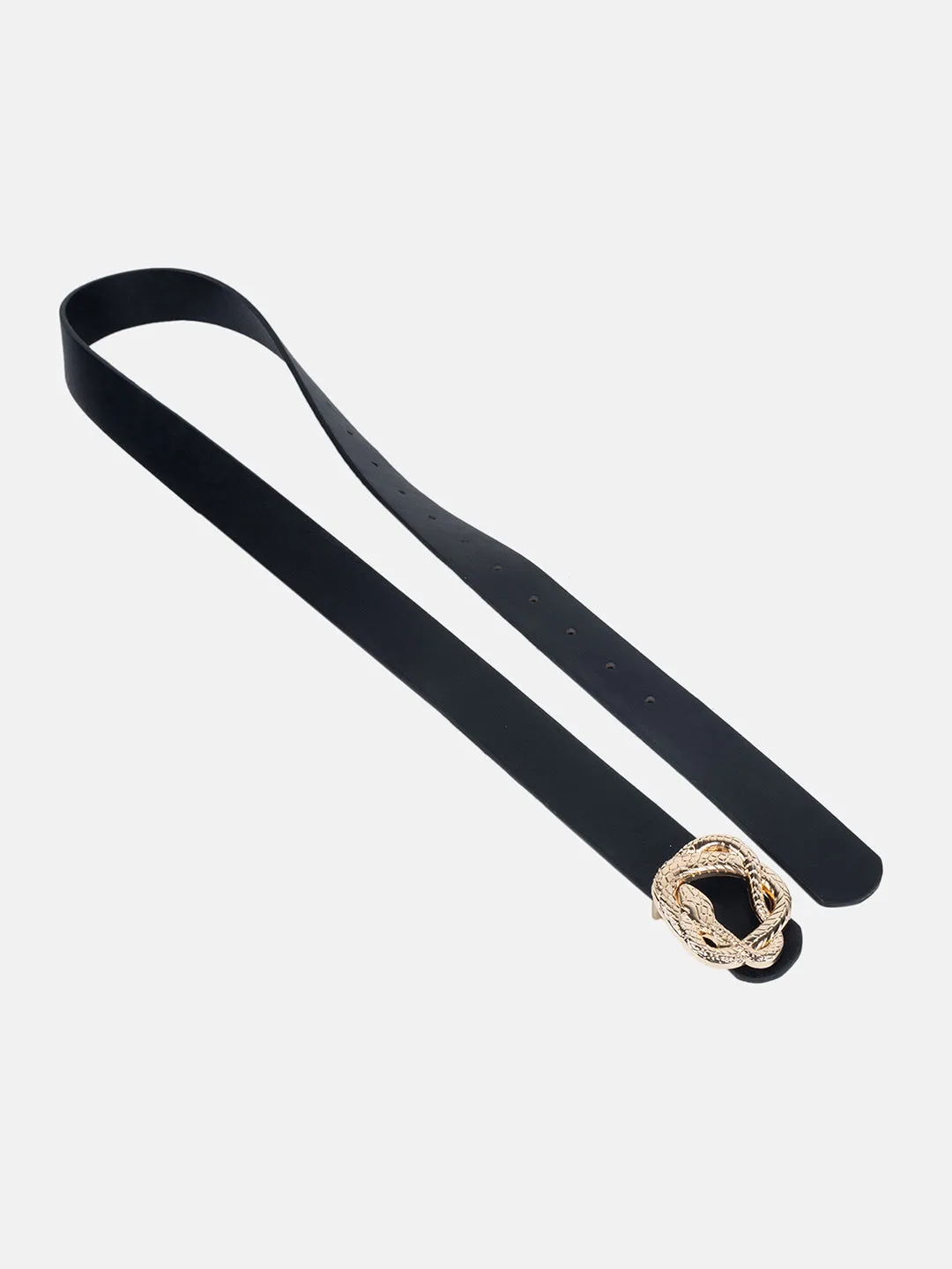 Textured Metal Buckle Broad Belt