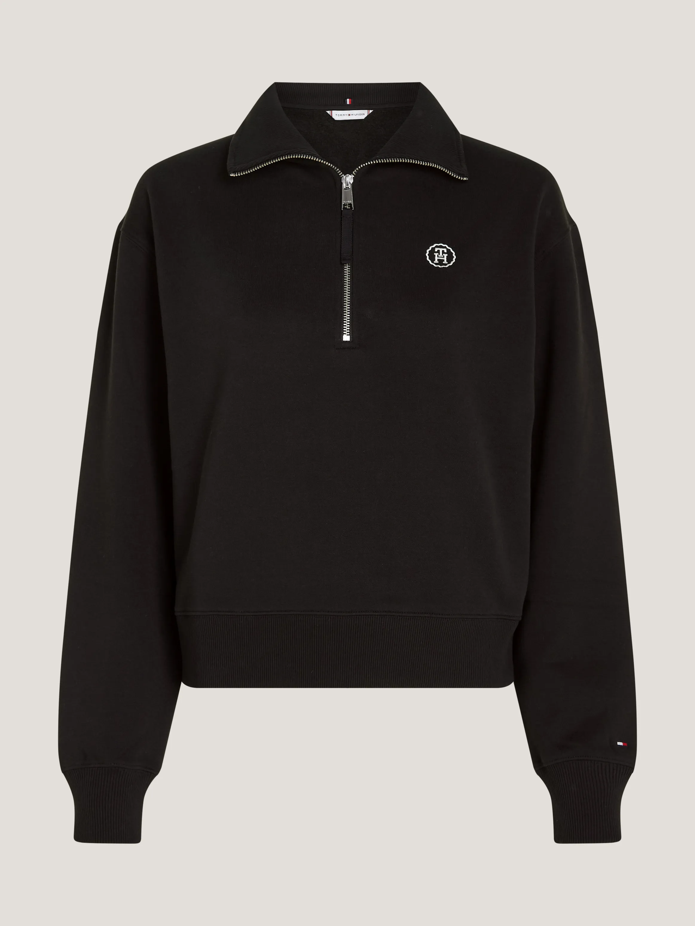 TH Monogram Cropped Half-Zip Sweatshirt | Sweatshirts & Hoodies | Tommy Hilfiger