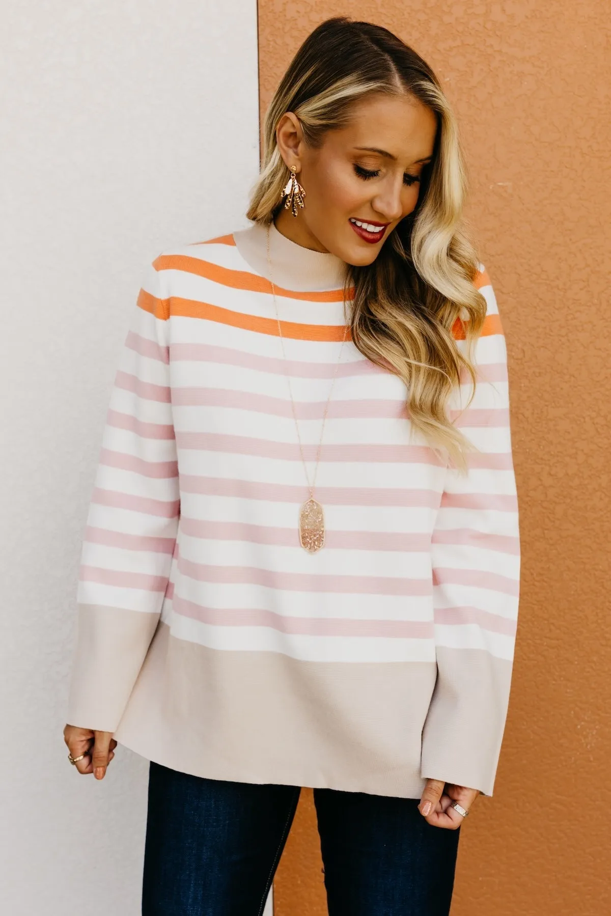 The Alberto Striped Bell Sleeve Sweater