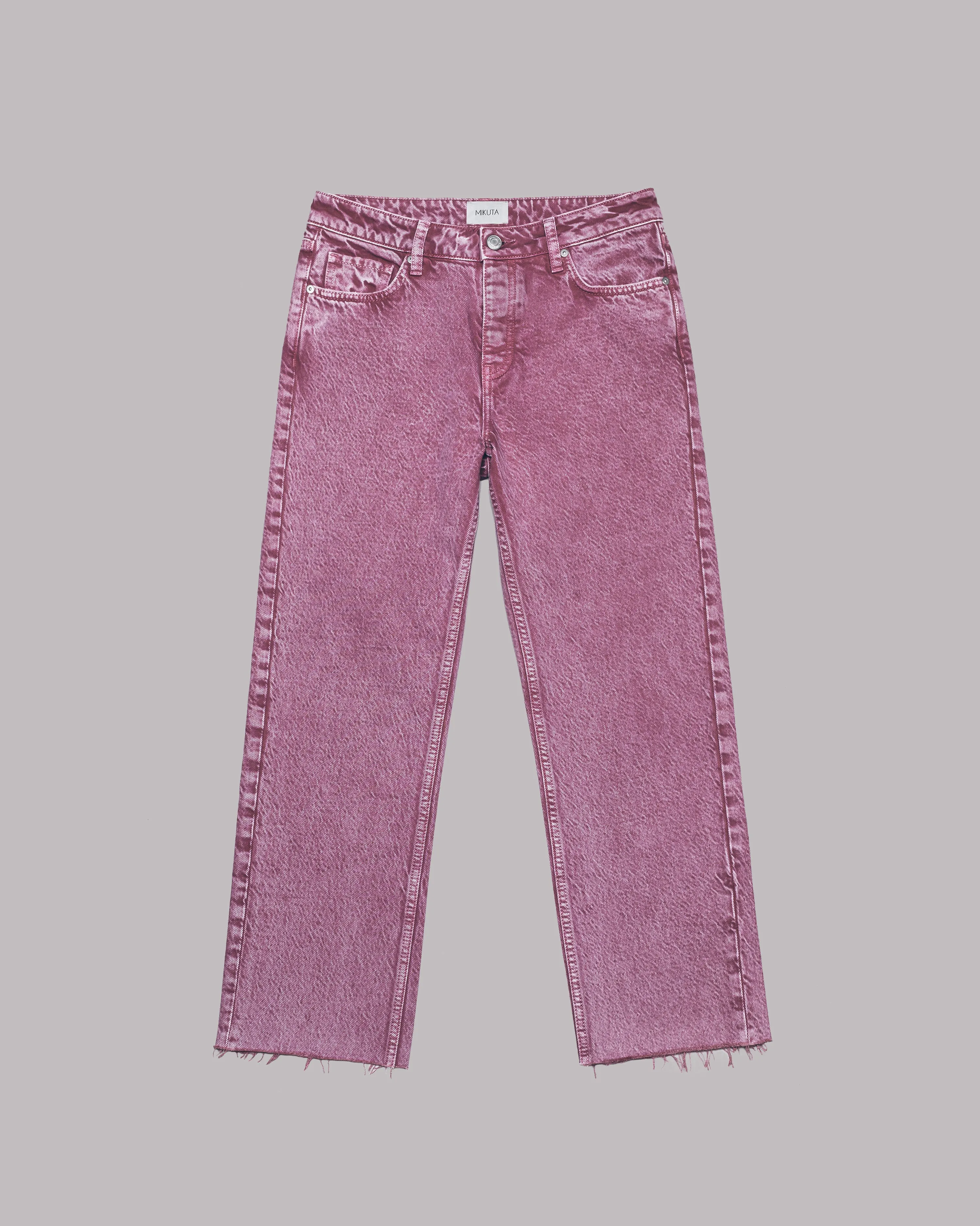 The Pink Faded Cropped Straight Jeans