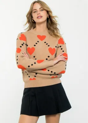 THML Olly Heart Patterned Sweater