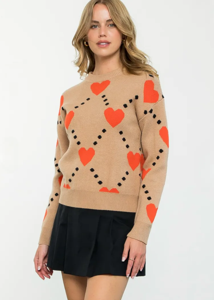 THML Olly Heart Patterned Sweater