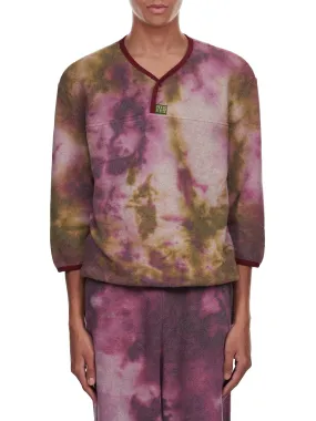 Tie-Dye Fleece Sweater (K2109LC006-PURPLE-KHAKI)