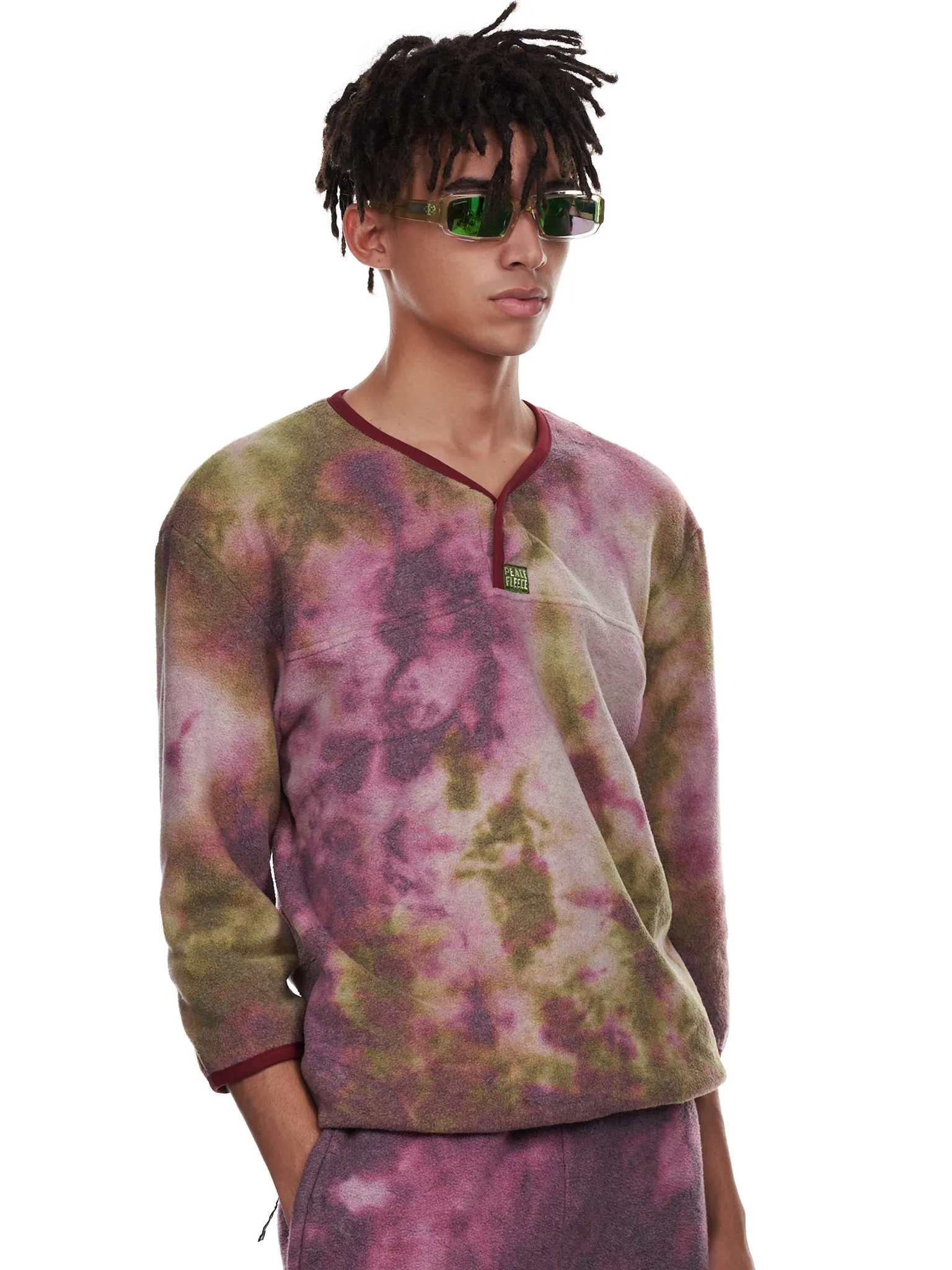 Tie-Dye Fleece Sweater (K2109LC006-PURPLE-KHAKI)