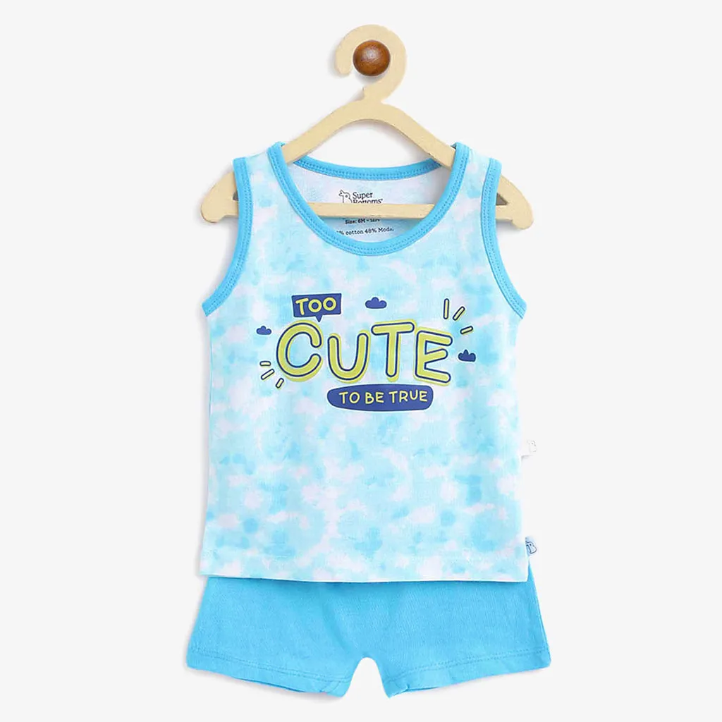 Top & Shorts Set - Tie-Dye Blues (6-12 months)