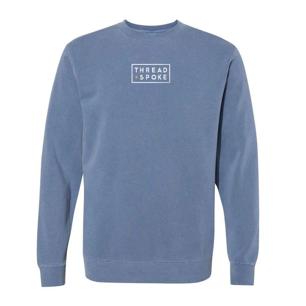 T+S Logo Crewneck Sweater Slate Blue