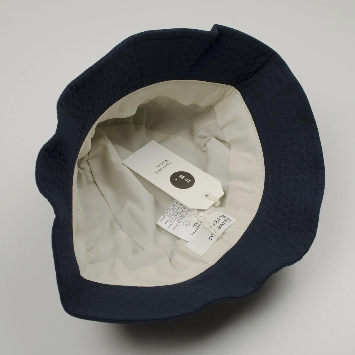 Universal Works - Bucket Hat Merida Seersucker - Navy