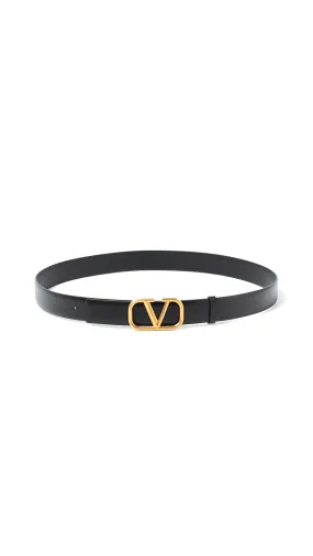 V Logo Belt - Black/Gold