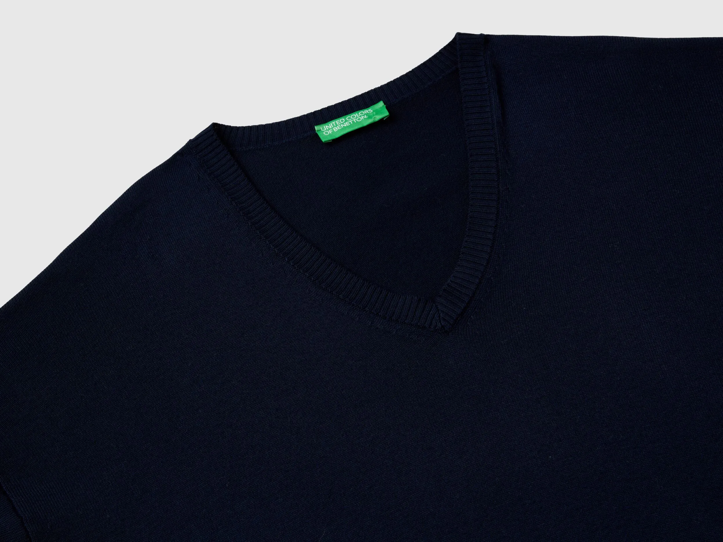 V-neck sweater in Modal® blend - Dark Blue | Benetton