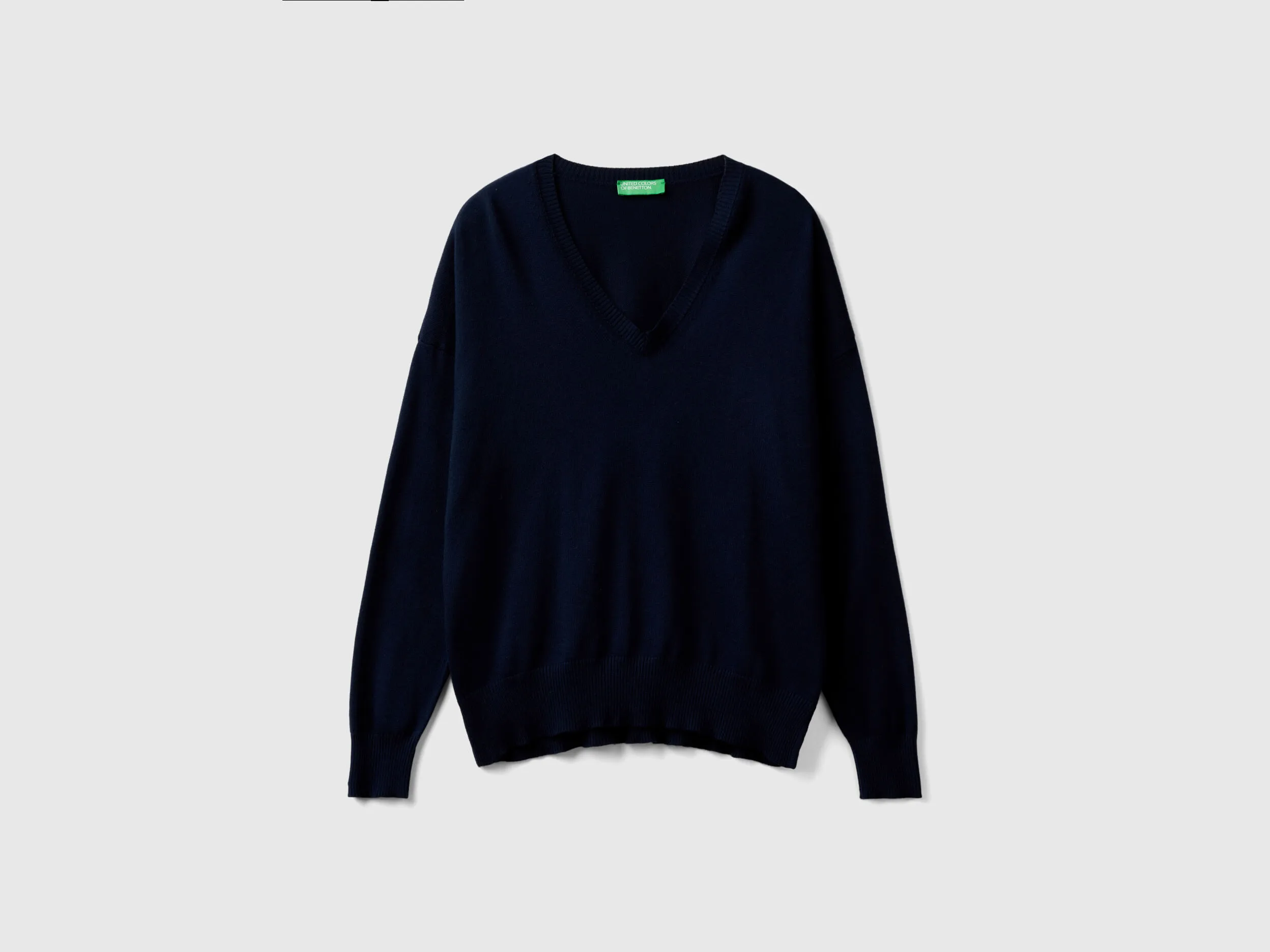 V-neck sweater in Modal® blend - Dark Blue | Benetton