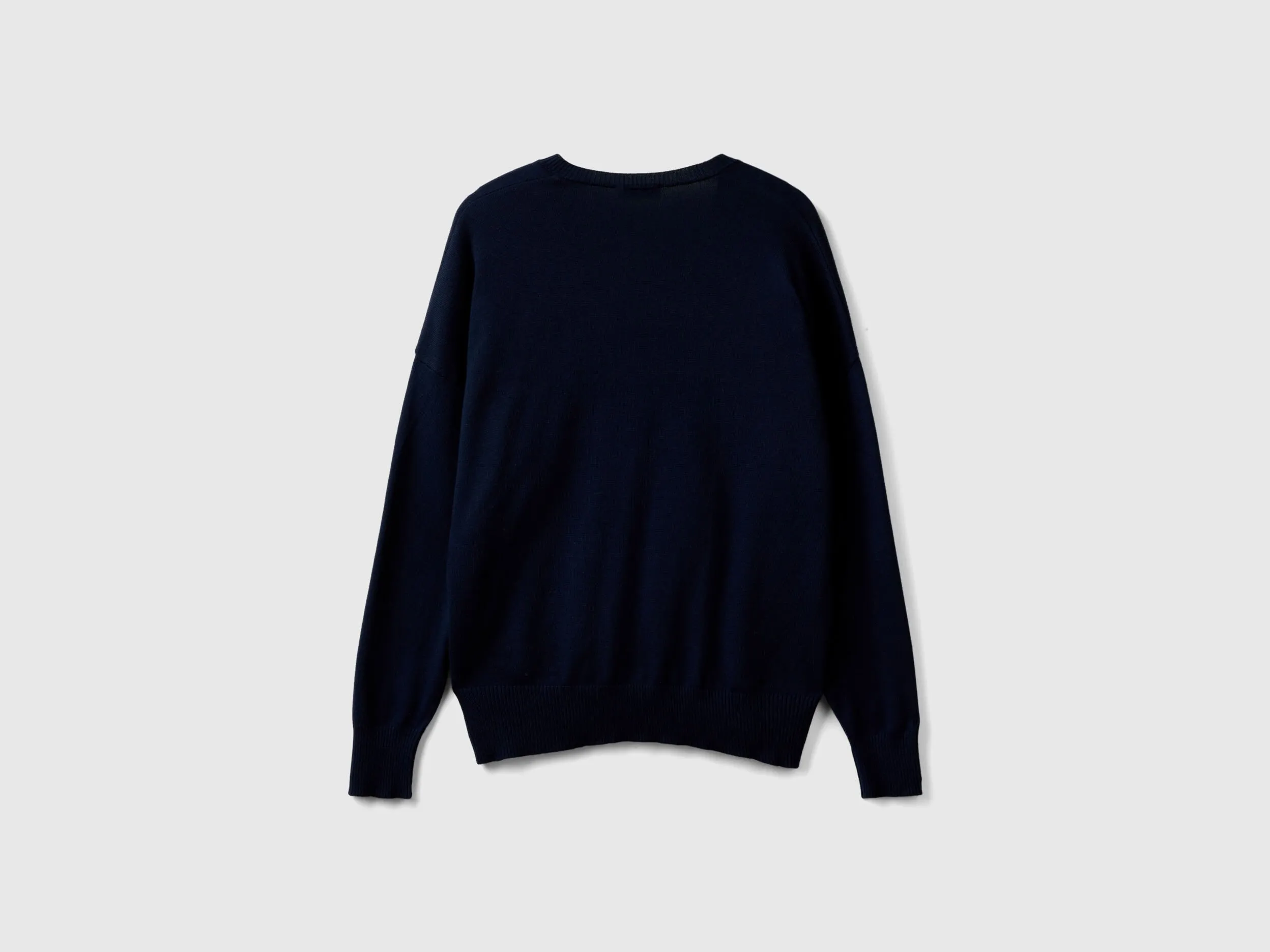 V-neck sweater in Modal® blend - Dark Blue | Benetton