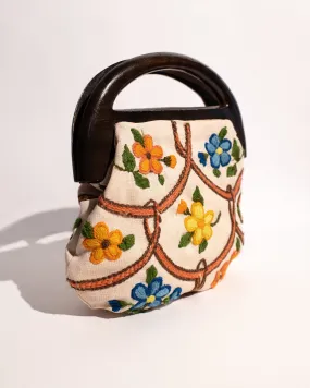 Vintage 1970 Embroidered Tapestry Bag