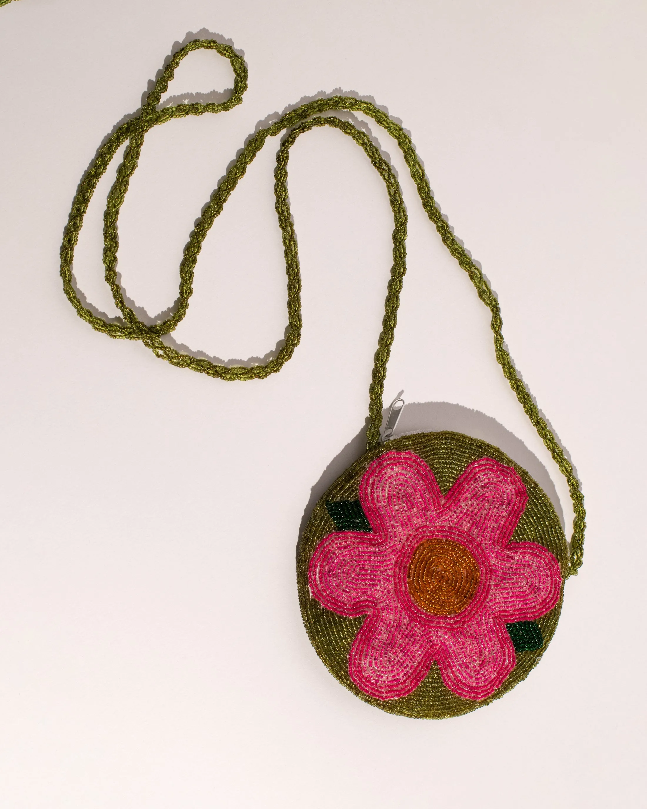 Vintage Floral Beaded Crossbody Bag