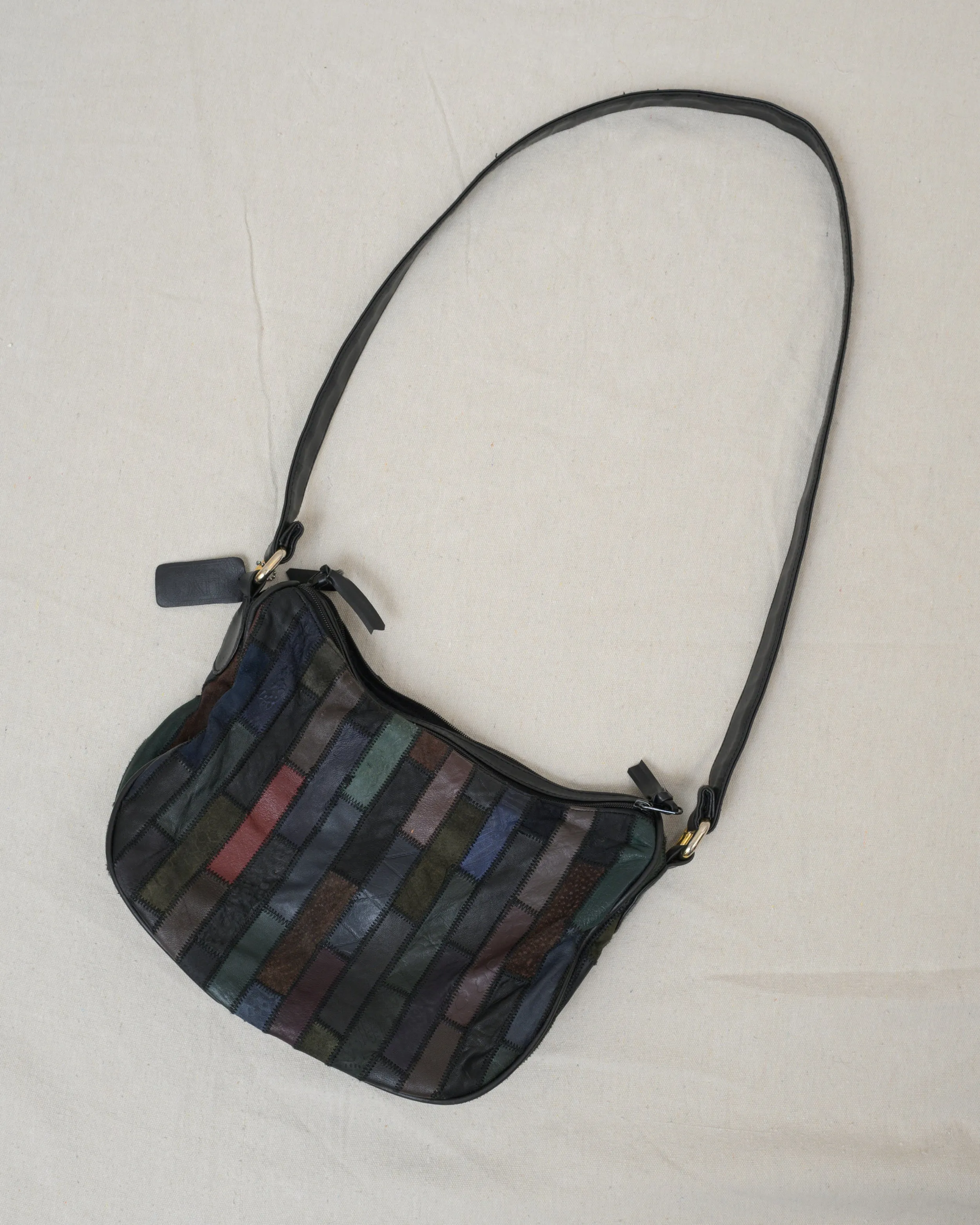 Vintage Leather Patchwork Shoulder Bag