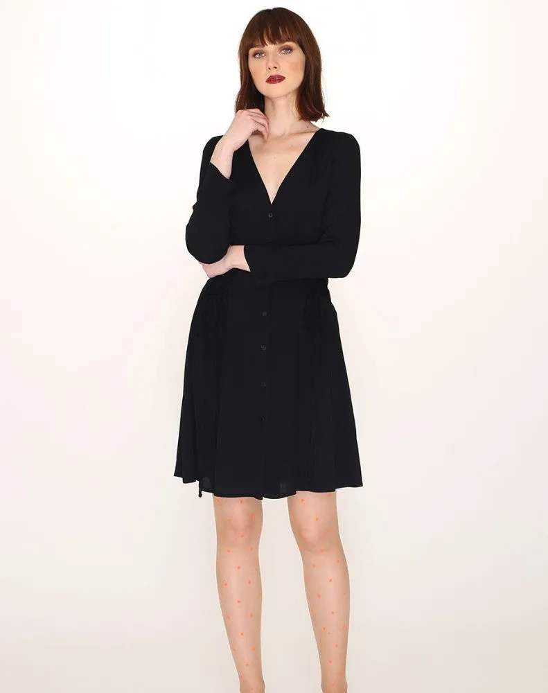 VISCOSE SHORT DRESS BLACK