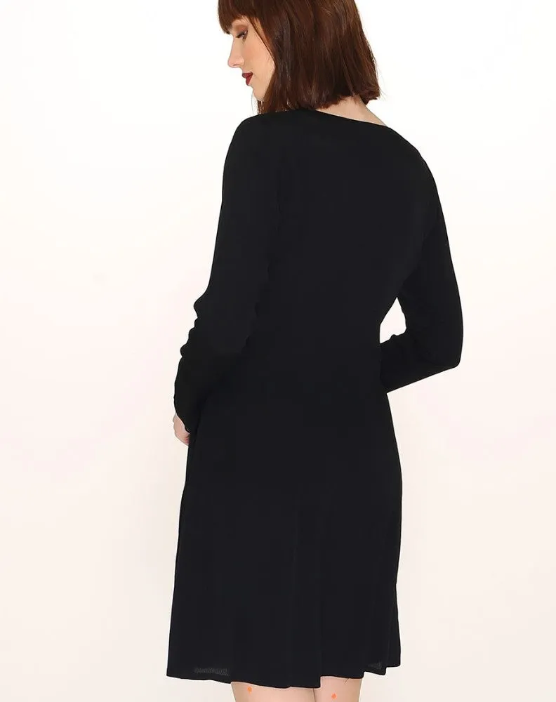 VISCOSE SHORT DRESS BLACK