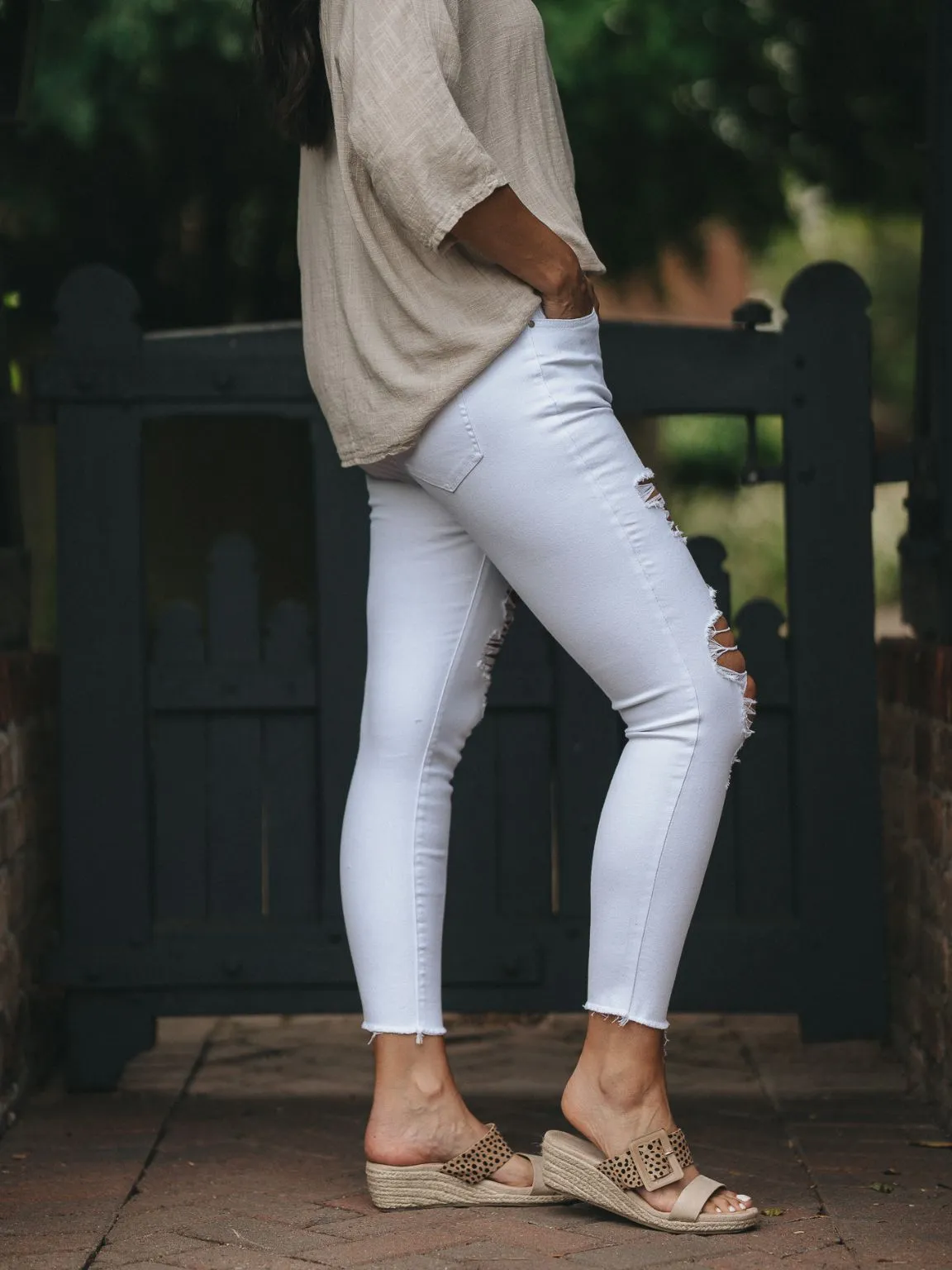 White Distressed Denim Jeans