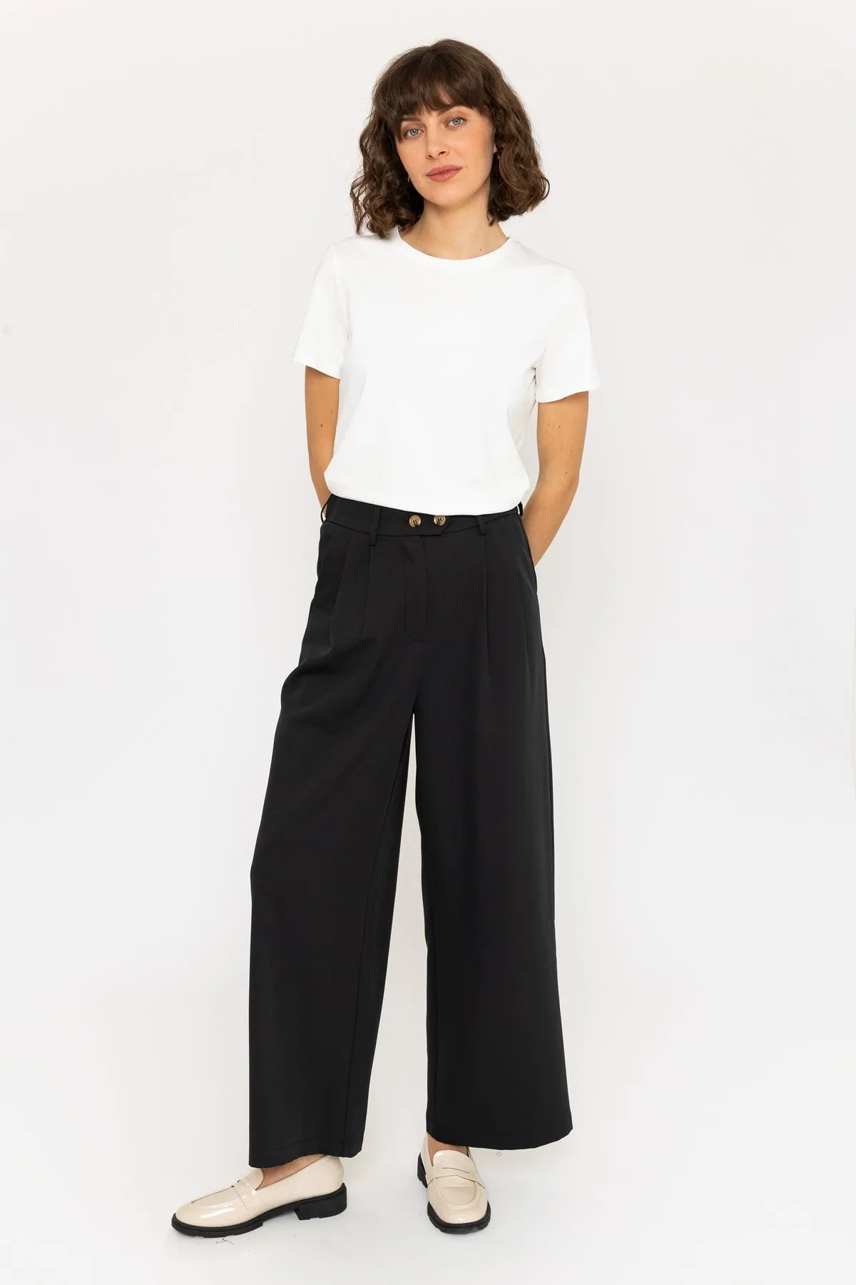 Wide Leg Palazzo Pant in Black