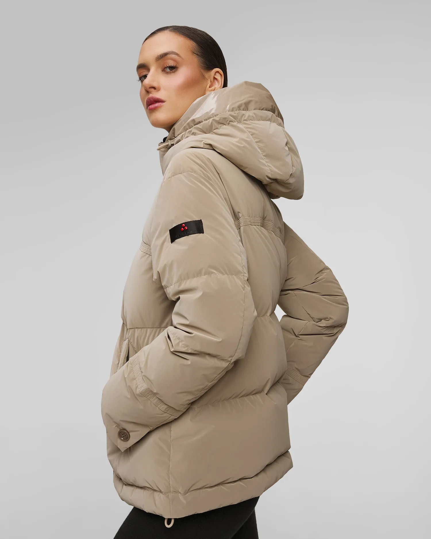 Women’s beige down jacket Peuterey Anish PED511901191863-852