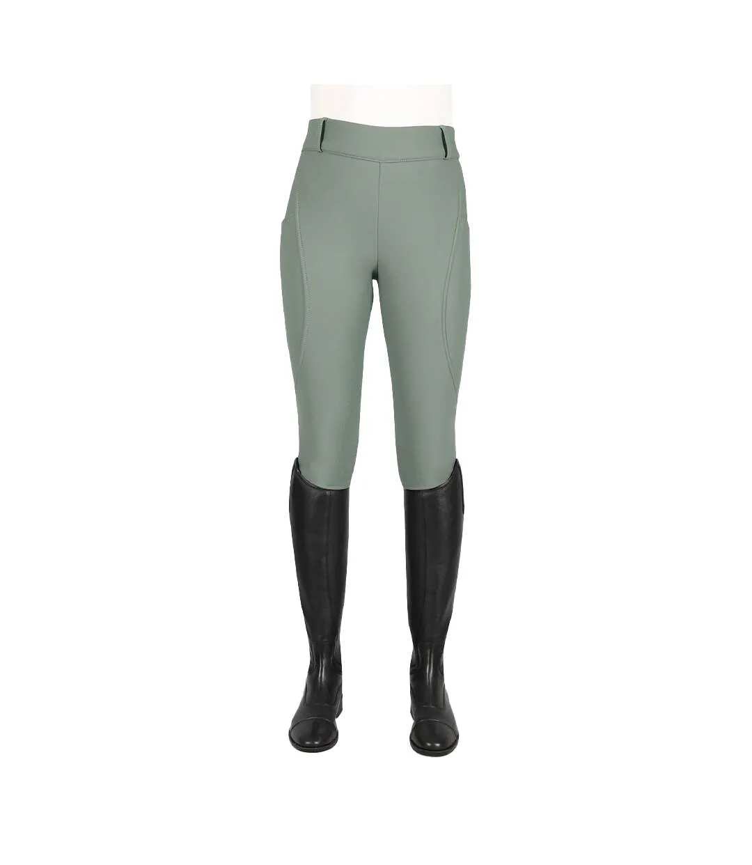 Womens/ladies horse riding tights sage Coldstream