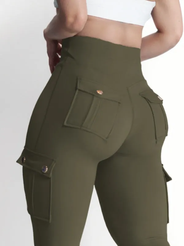 ZASUWA Female Pocket High-rise Cargo Style Cropped Leggings