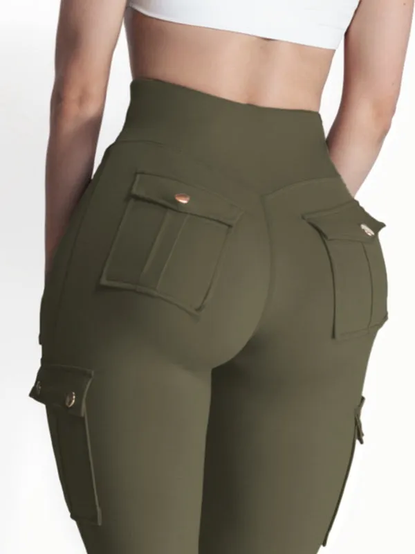 ZASUWA Female Pocket High-rise Cargo Style Cropped Leggings