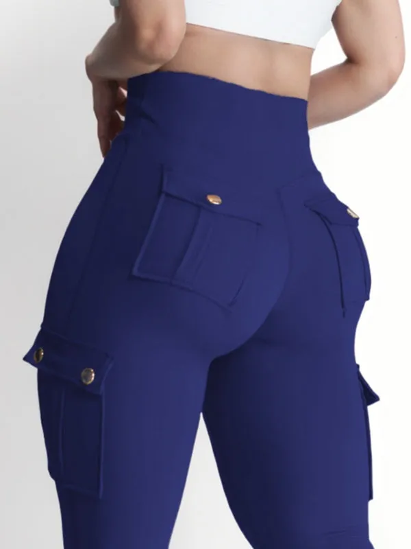 ZASUWA Female Pocket High-rise Cargo Style Cropped Leggings