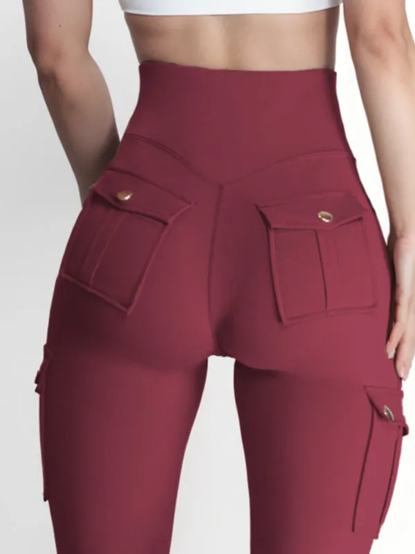 ZASUWA Female Pocket High-rise Cargo Style Cropped Leggings